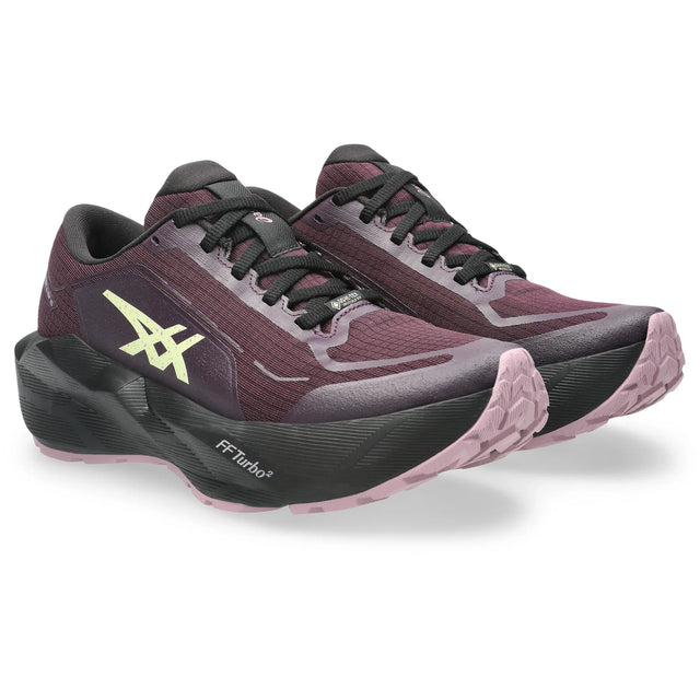 ASICS Novablast 6 GTX Women's, Aubergine and Black - lateral view