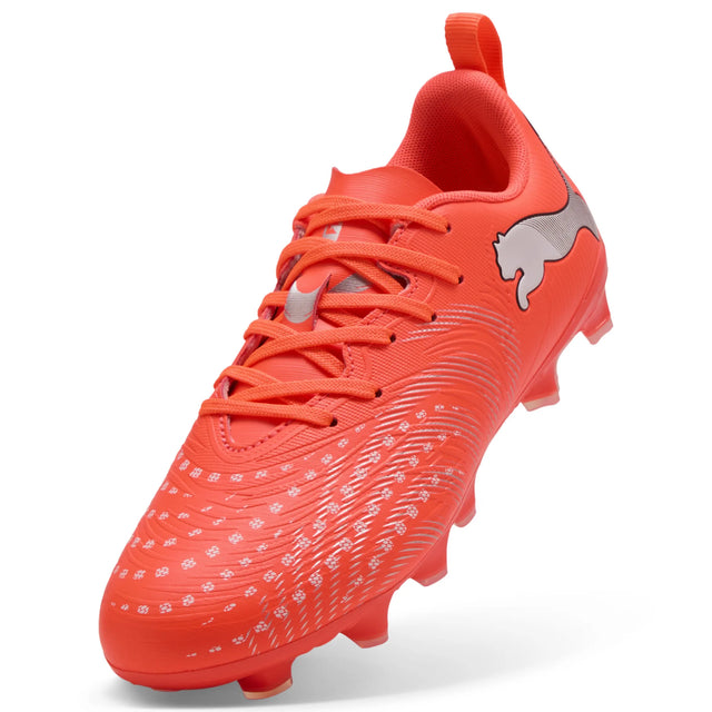 Puma Future 9 Play FG/AG Soccer Cleats - Glowing Red / Puma White
