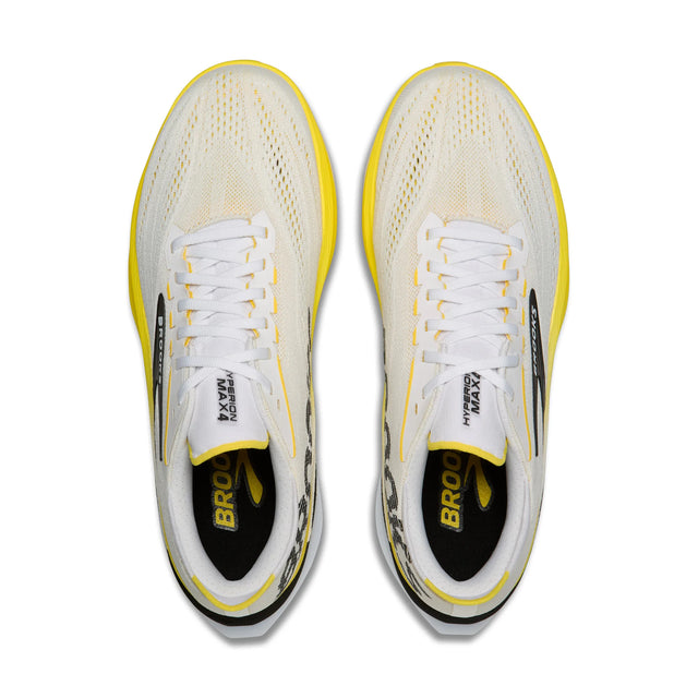 Brooks Hyperion Max 4 chaussures de course à pied pour homme - Blanc / Jaune Cyber / Noir