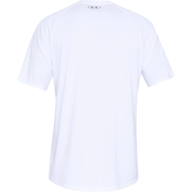 UA Tech 2.0 men's short sleeve t-shirt White / Overcast Gray - back