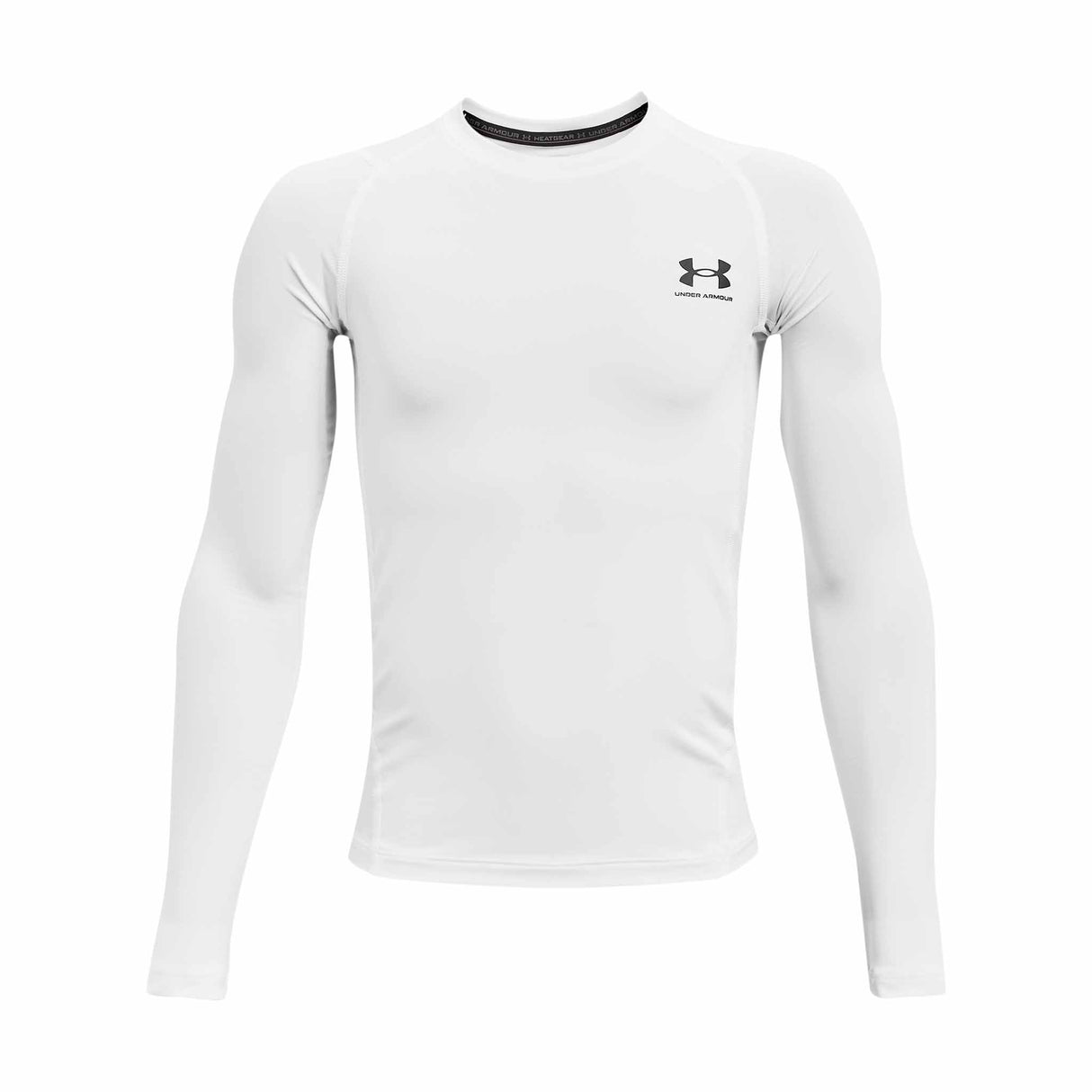 Under Armour HeatGear Compression Long Sleeve Shirt - White / Black
