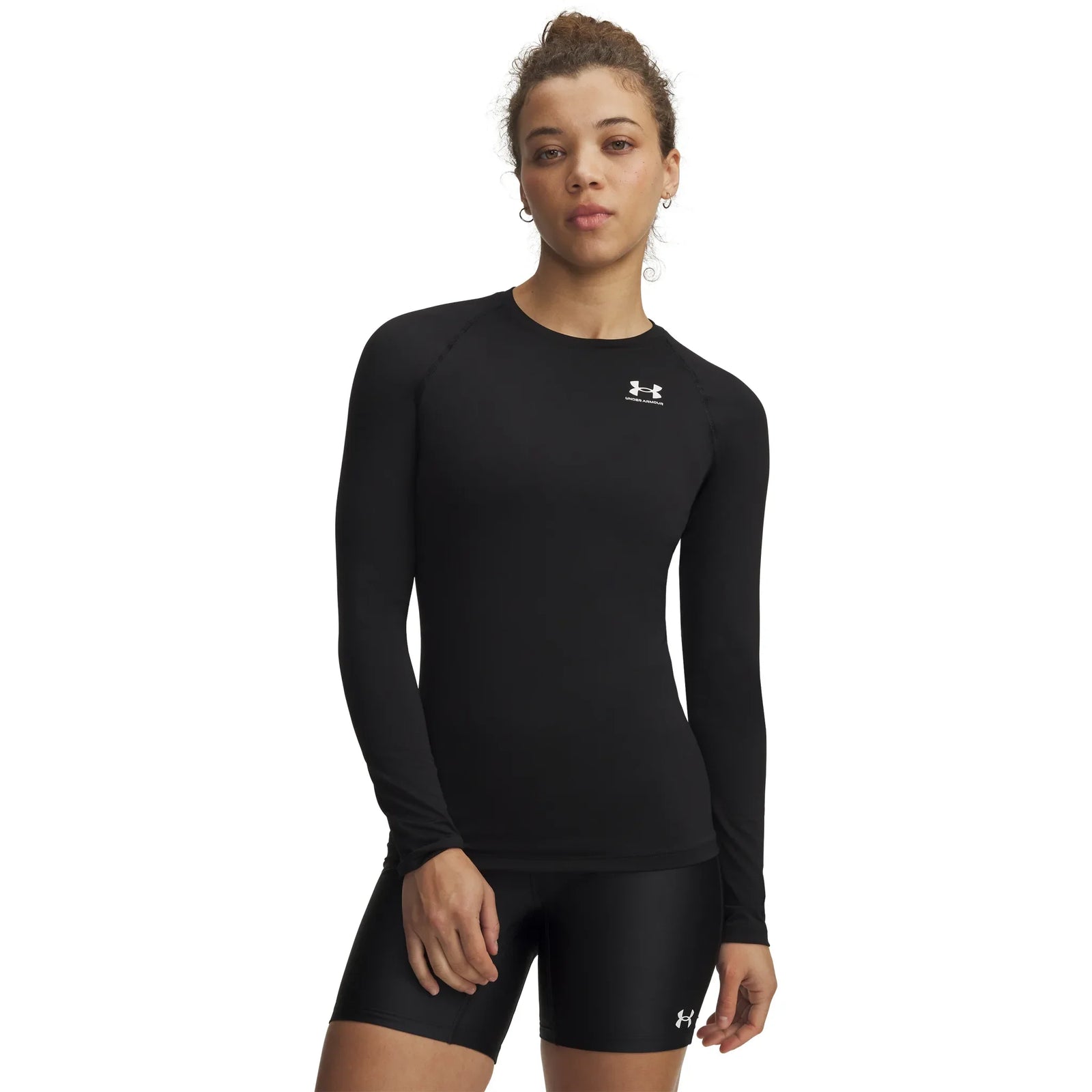 UA HeatGear Armour women's long sleeve compression top Ultimate Black / White