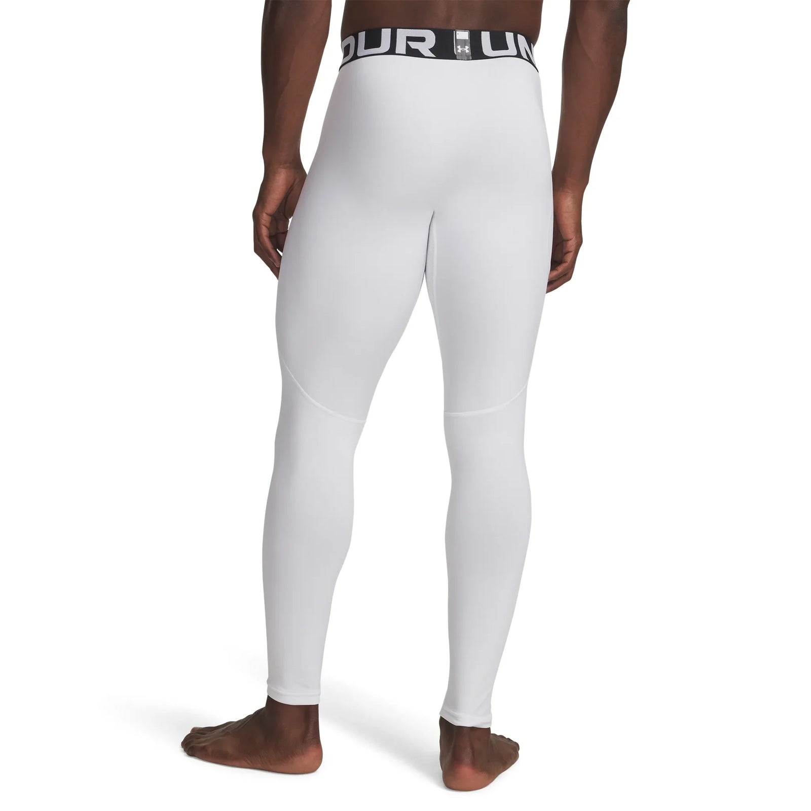 UA ColdGear men's compression leggings White / Black - back