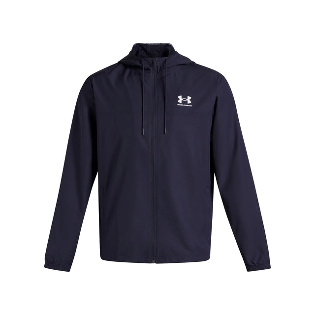UA Rival Woven manteau coupe-vent pour homme Midnight Navy / Blanc