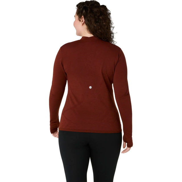 Chandail à manches longues sans coutures ASICS Road Winter Singed Red pour femme