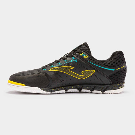 Joma Liga 5 Futsal chaussures de soccer intérieur - Noir / Aqua / Jaune