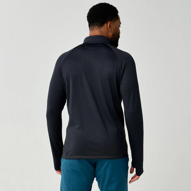 Brooks Momentum Thermal half-zip running top for men – Black (back view)