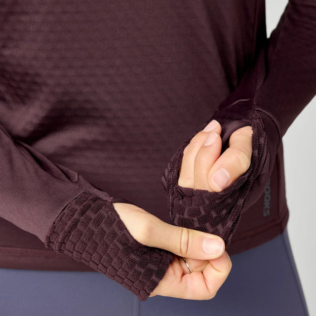 Brooks Momentum Thermal chandail à capuchon de course à pied pour femme – Cacao (détail 2)
