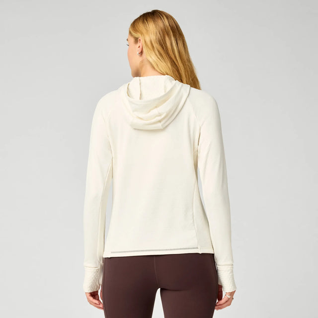 Brooks Momentum Thermal chandail à capuchon de course à pied pour femme – Os (vue arrière)