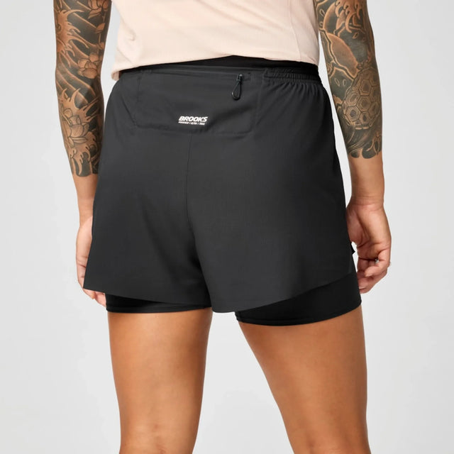 Brooks Cascadia short de trail 2-en-1 3 po pour femme - Noir