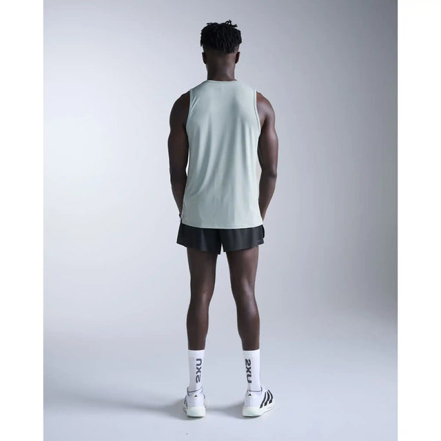 2XU Aero camisole homme - Smoke Blue / Reflective Black