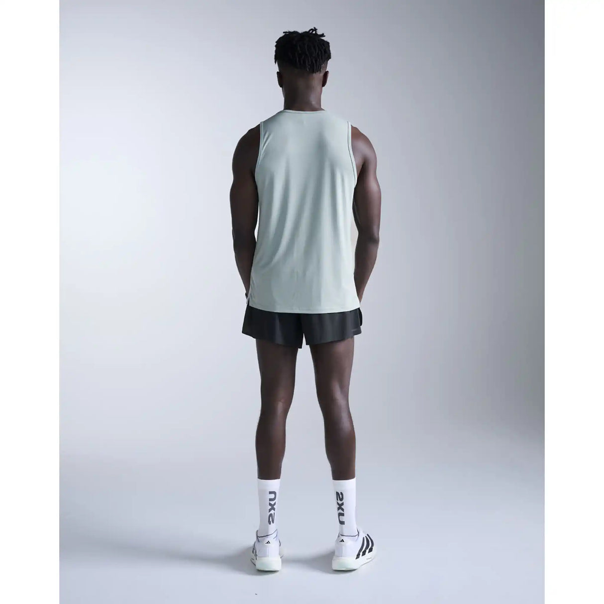 2XU Aero camisole homme - Smoke Blue / Reflective Black