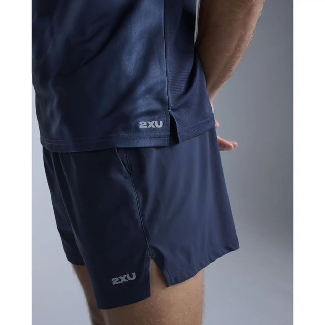 2XU Aero t-shirt de course à pied pour homme- Midnight Marble / Silver Reflective