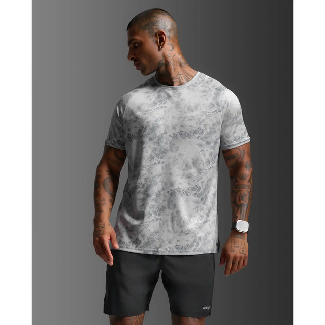 2XU Aero t-shirt de course à pied pour homme- Weathervane / Black Reflective