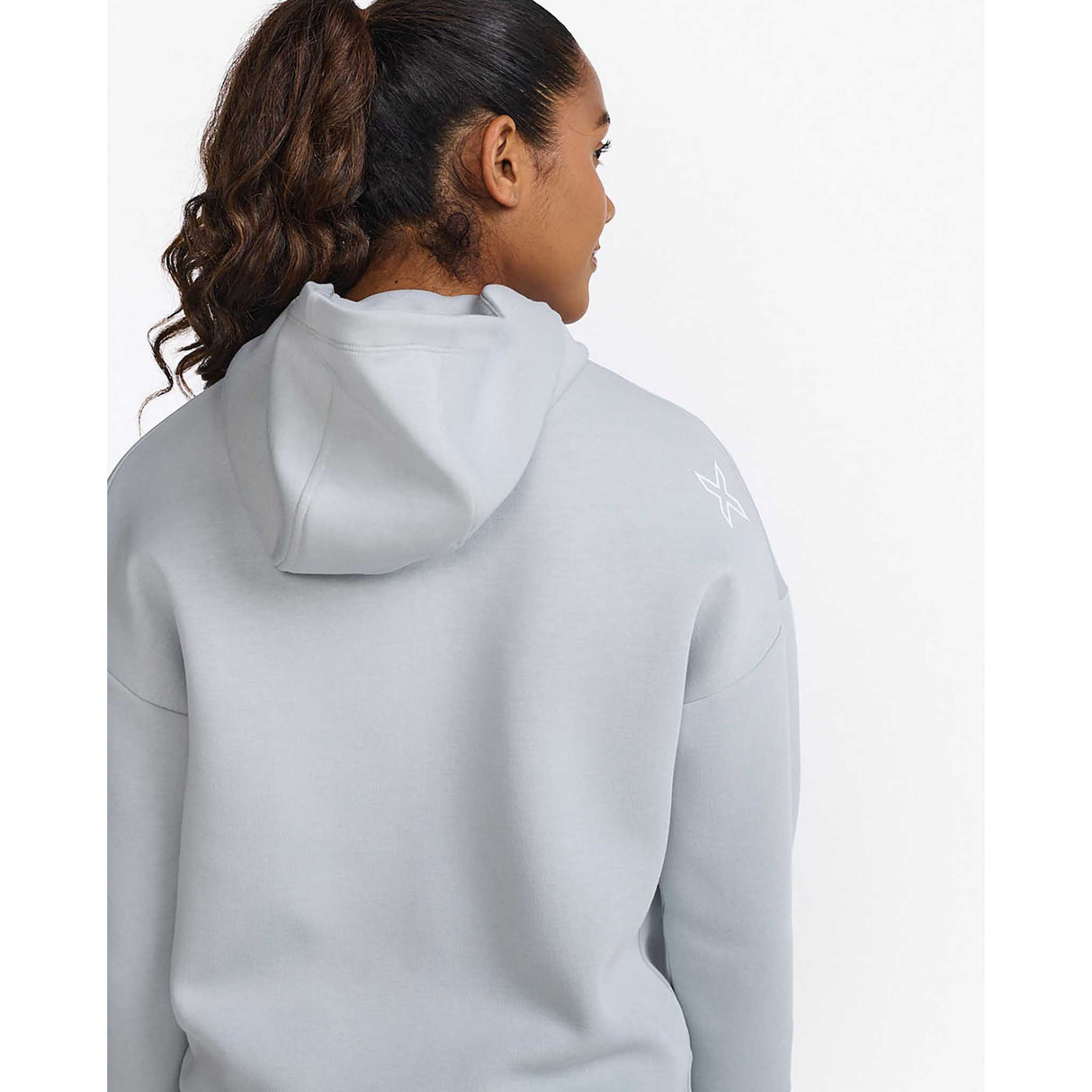 2XU Commute chandail à capuchon femme - harbor mist / white details capuche