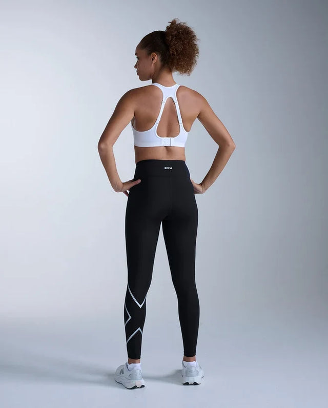 2XU Core Hi-Rise high-waisted compression tights for women - Black / Silver
