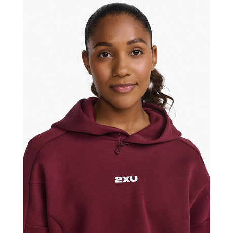 2XU Form Crop Hoodie femme - Truffle / White details col