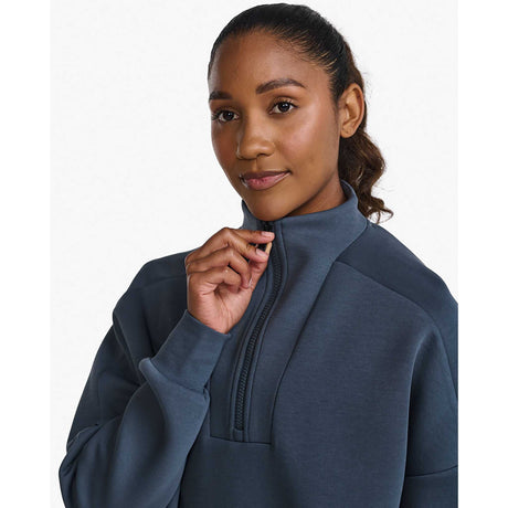 2XU Form chandail demi-zip sport pour femme - turbulence / noir col