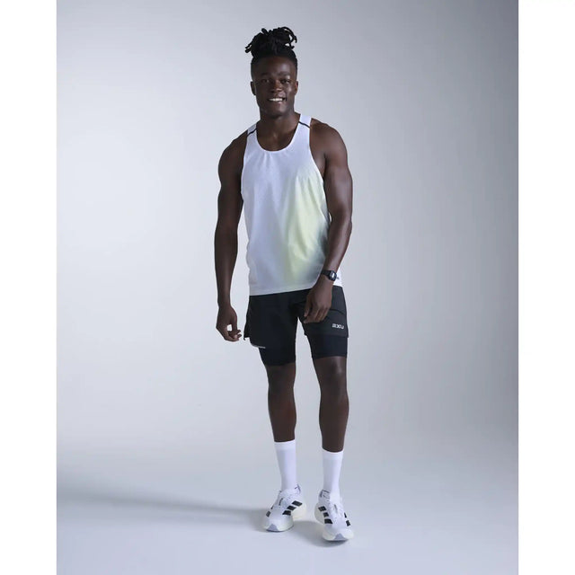 2XU Light Speed React camisole de course homme - Cool Matcha Mist / Black Reflect