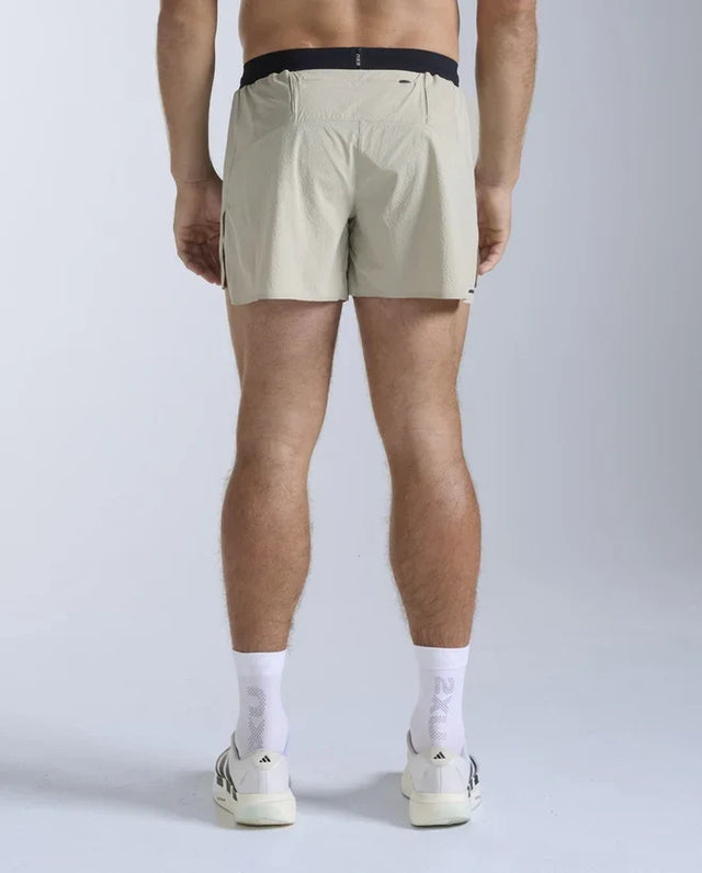 2XU Light Speed Stash short de course 5 pouces pour homme - Pebble / Noir réfléchissant