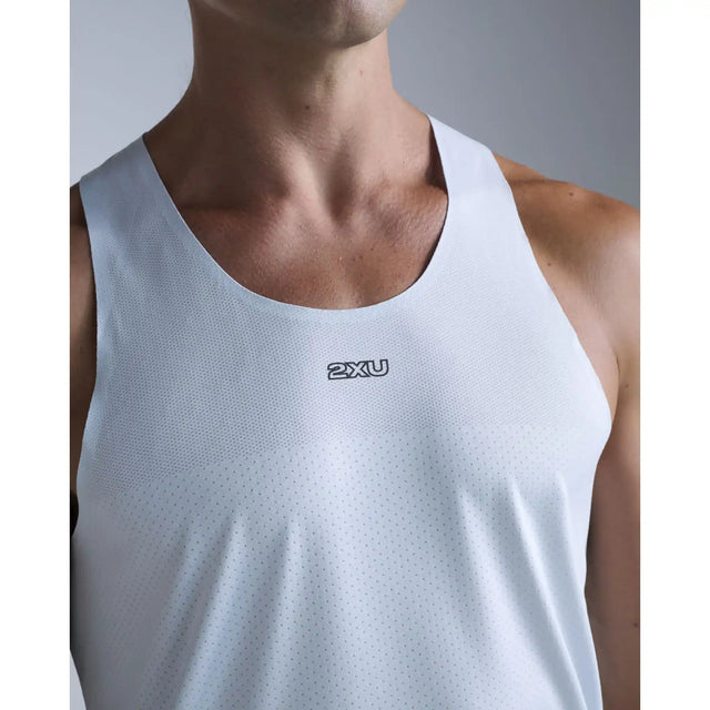 2XU Light Speed Tech camisole de course homme - Moonstone / Black Reflective