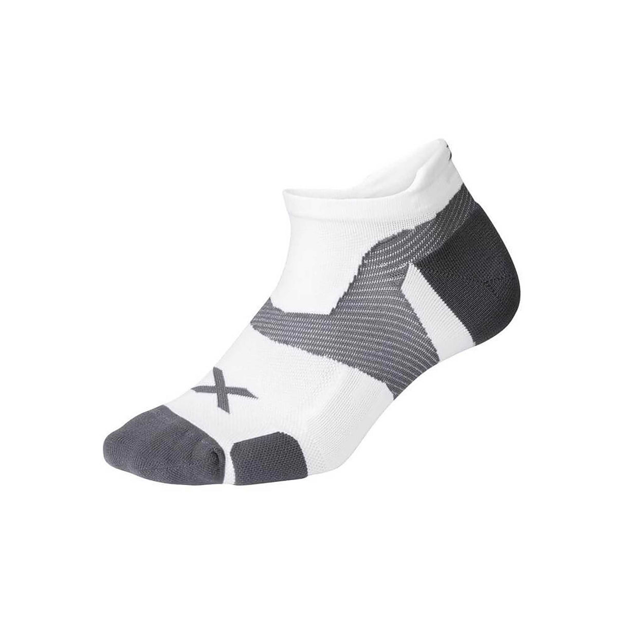 2XU Vectr Cushion No Show blanc gris