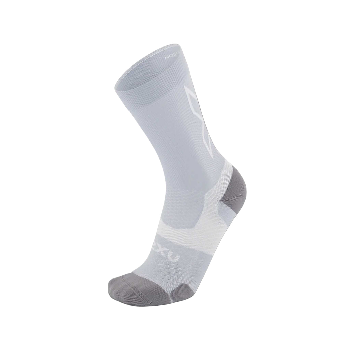 2XU Vectr Light Cushion Crew chaussettes de course a pied unisexe - Harbor Mist / White
