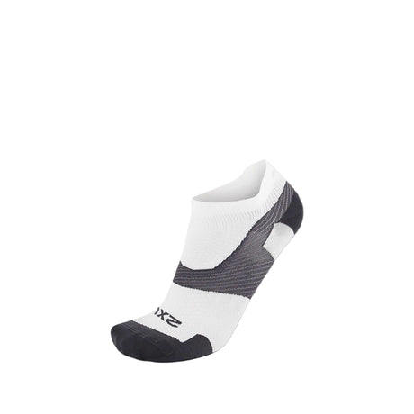 2XU Vectr Ultralight 1/4 Crew bas compressifs de course à pied - blanc / gris