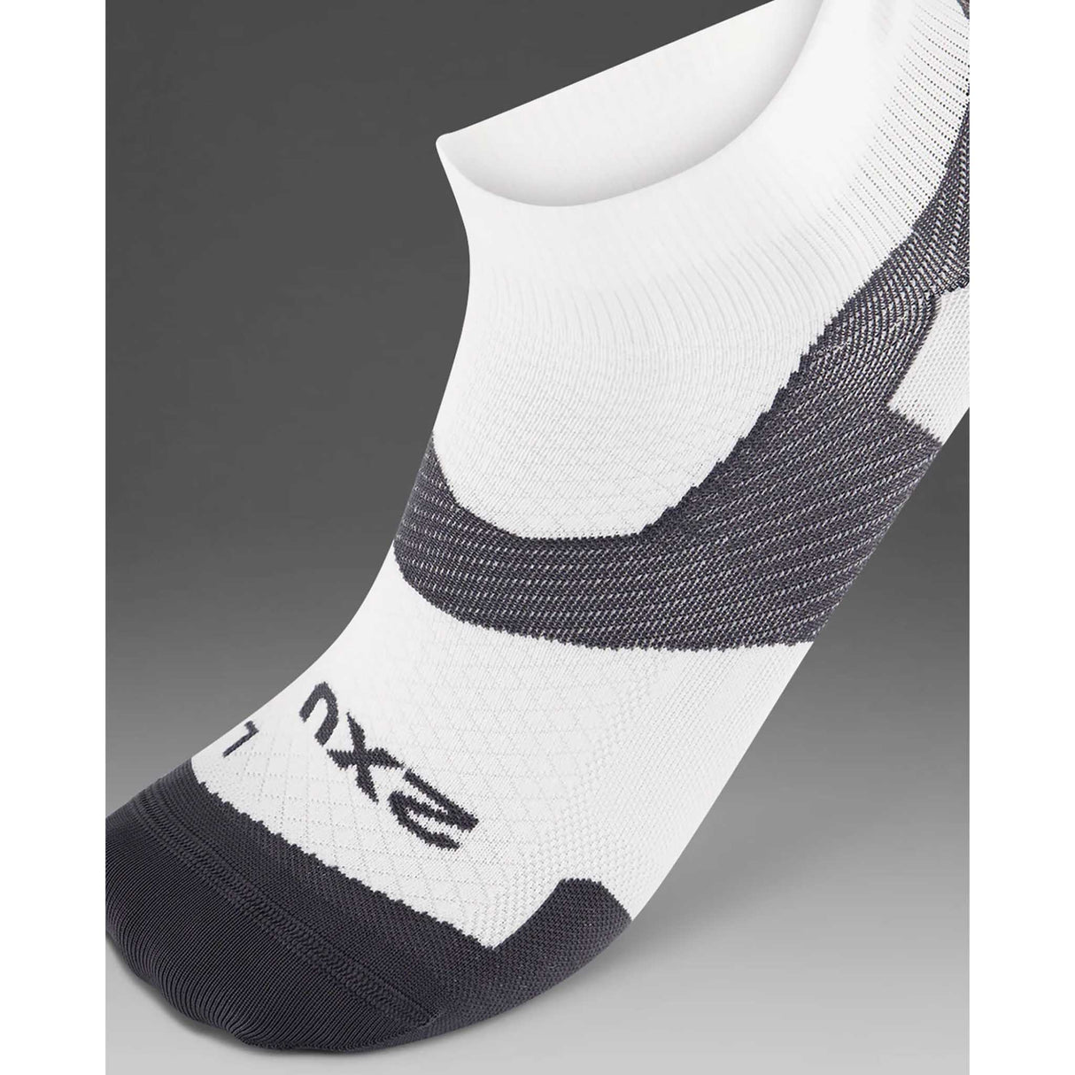 2XU Vectr Ultralight 1/4 Crew bas compressifs de course à pied - blanc / gris