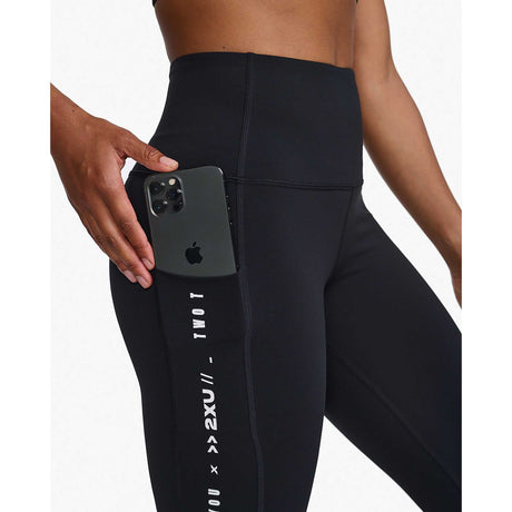2XU Form Lineup Hi-Rise leggings femme - noir / blanc poche