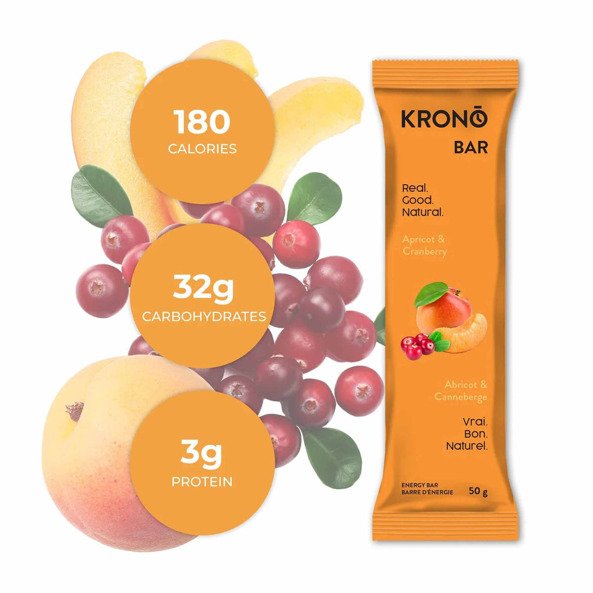Krono Nutrition Apricot Cranberry Energy Bars