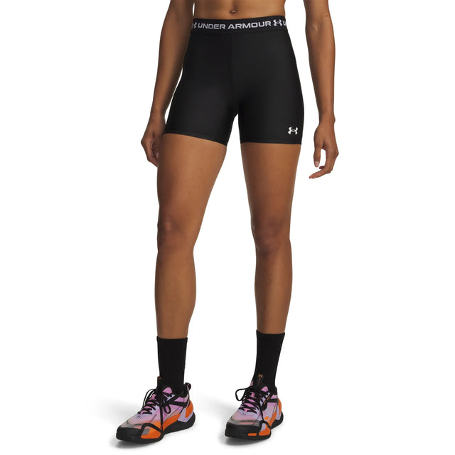 Under Armour HeatGear Middy short Noir / Blanc pour femme – vue avant