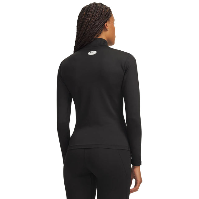 Under Armour ColdGear haut à col montant Noir / Blanc pour femme – vue arrière