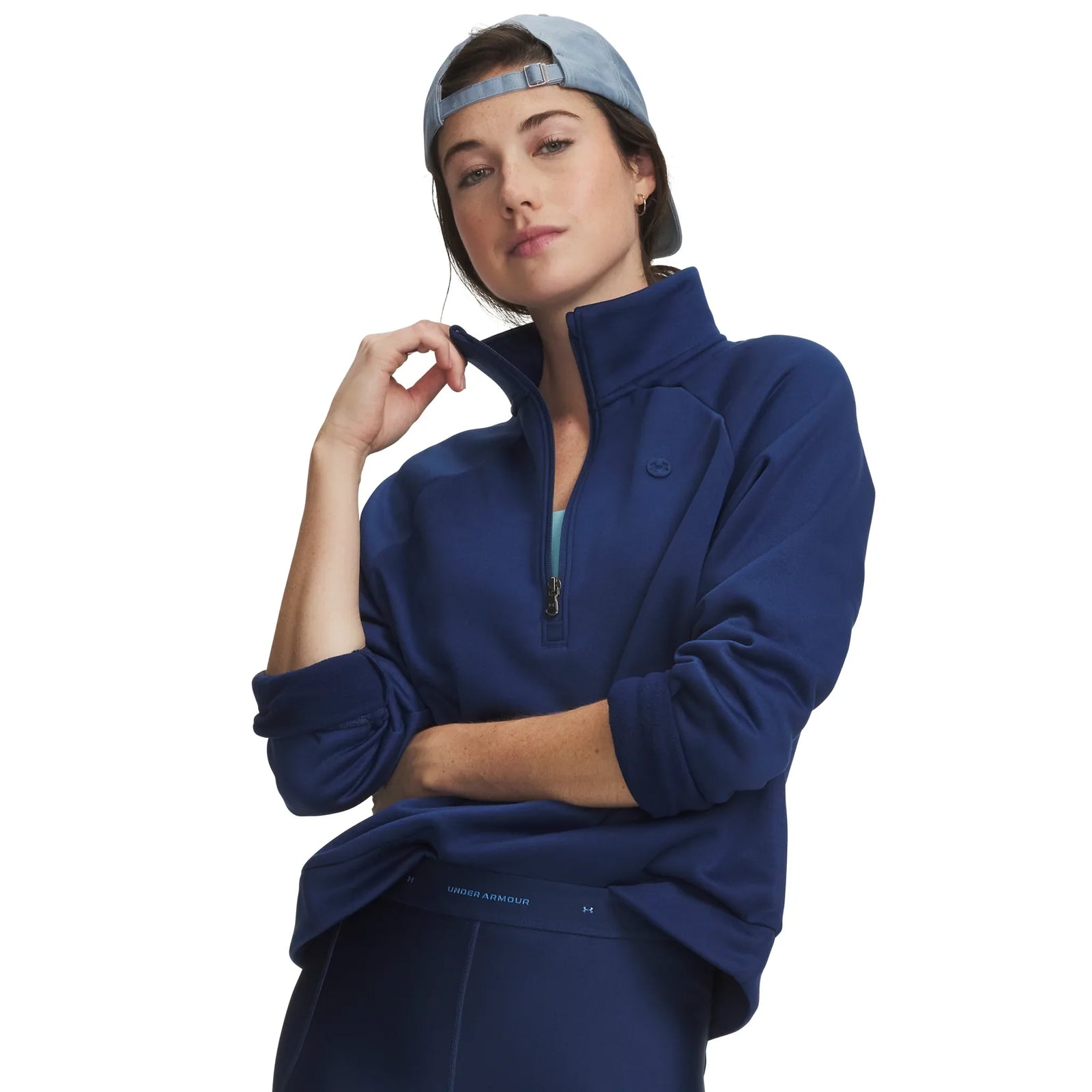 UA Armour Fleece women's 1/2 zip Blackout Navy