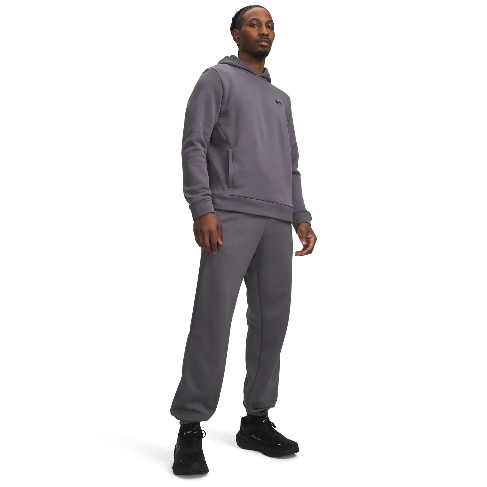 UA Armour Fleece pantalon de jogging pour homme Castlerock / Noir