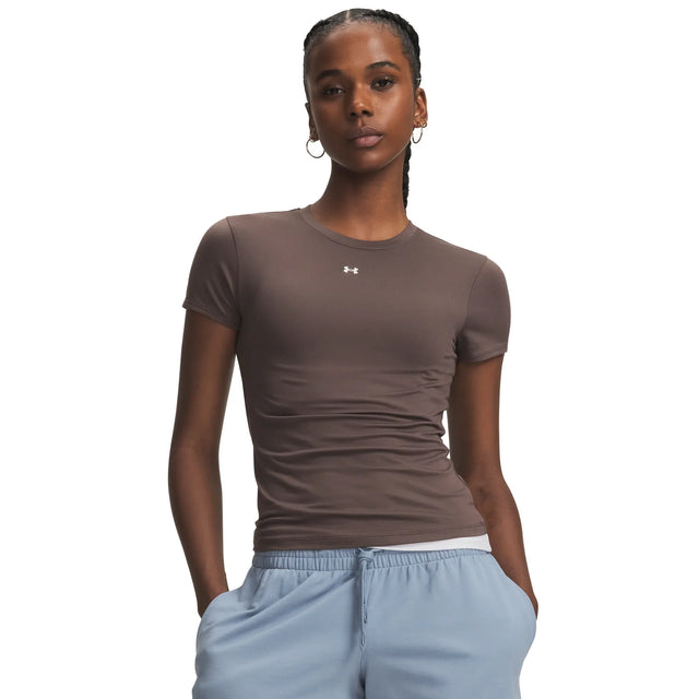 UA Motion t-shirt ajusté à manches courtes pour femme Peppercorn / Blanc