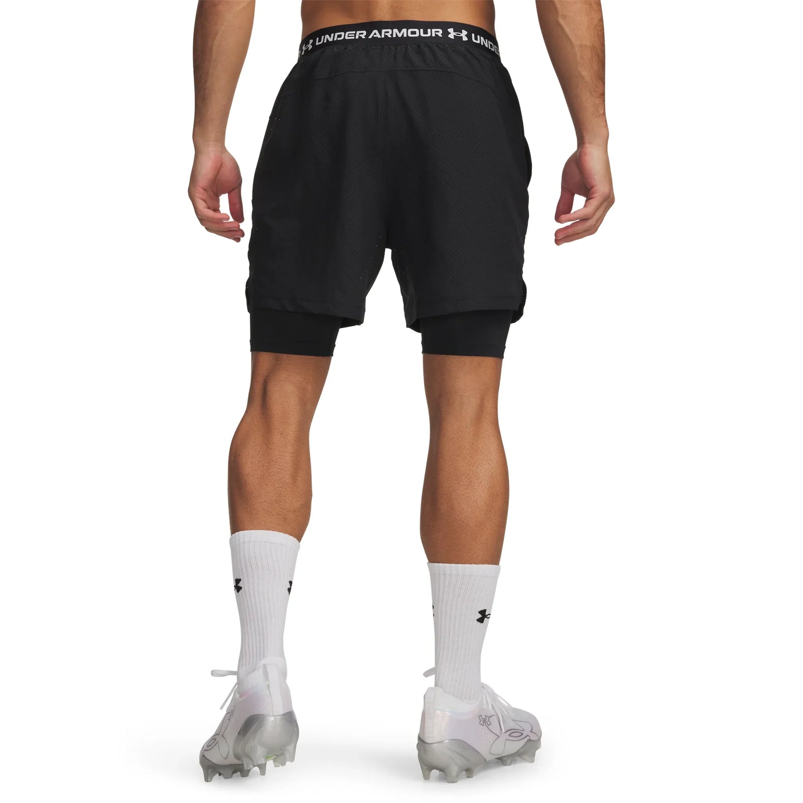 UA Vanish Woven 2.0 short 2-en-1 pour homme Noir / Blanc - dos