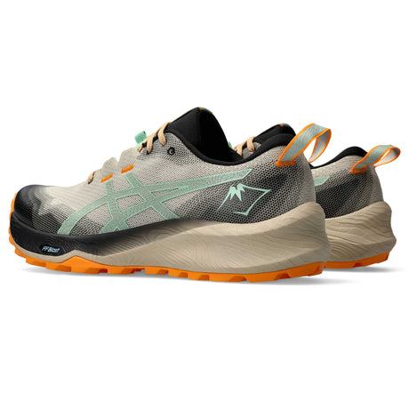 ASICS Gel-Trabuco 12 souliers de course sur sentier homme paire lateral- Feather Grey / Dark Mint