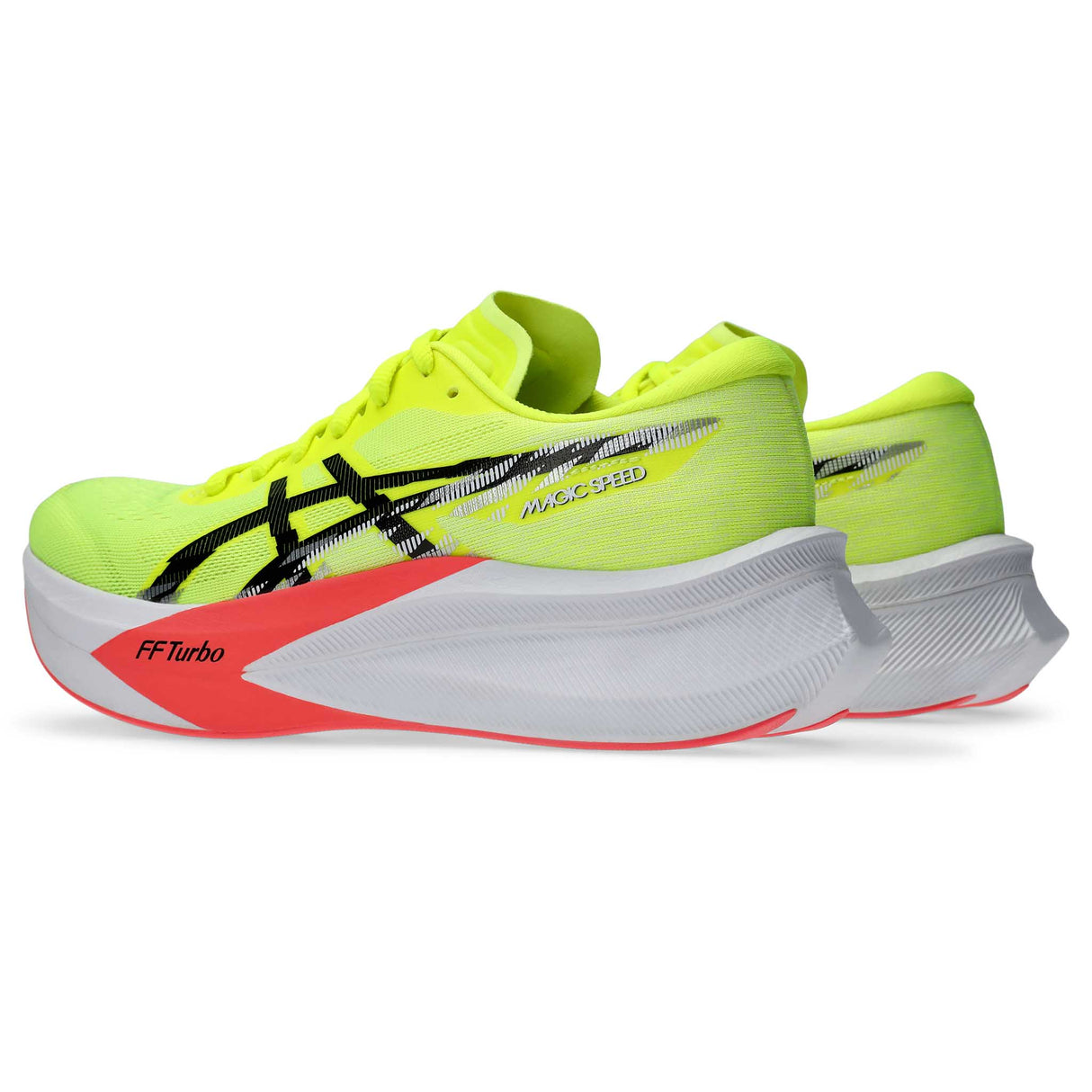 ASICS Magic Speed 4 souliers de course femme lateral - Safety Yellow / Black