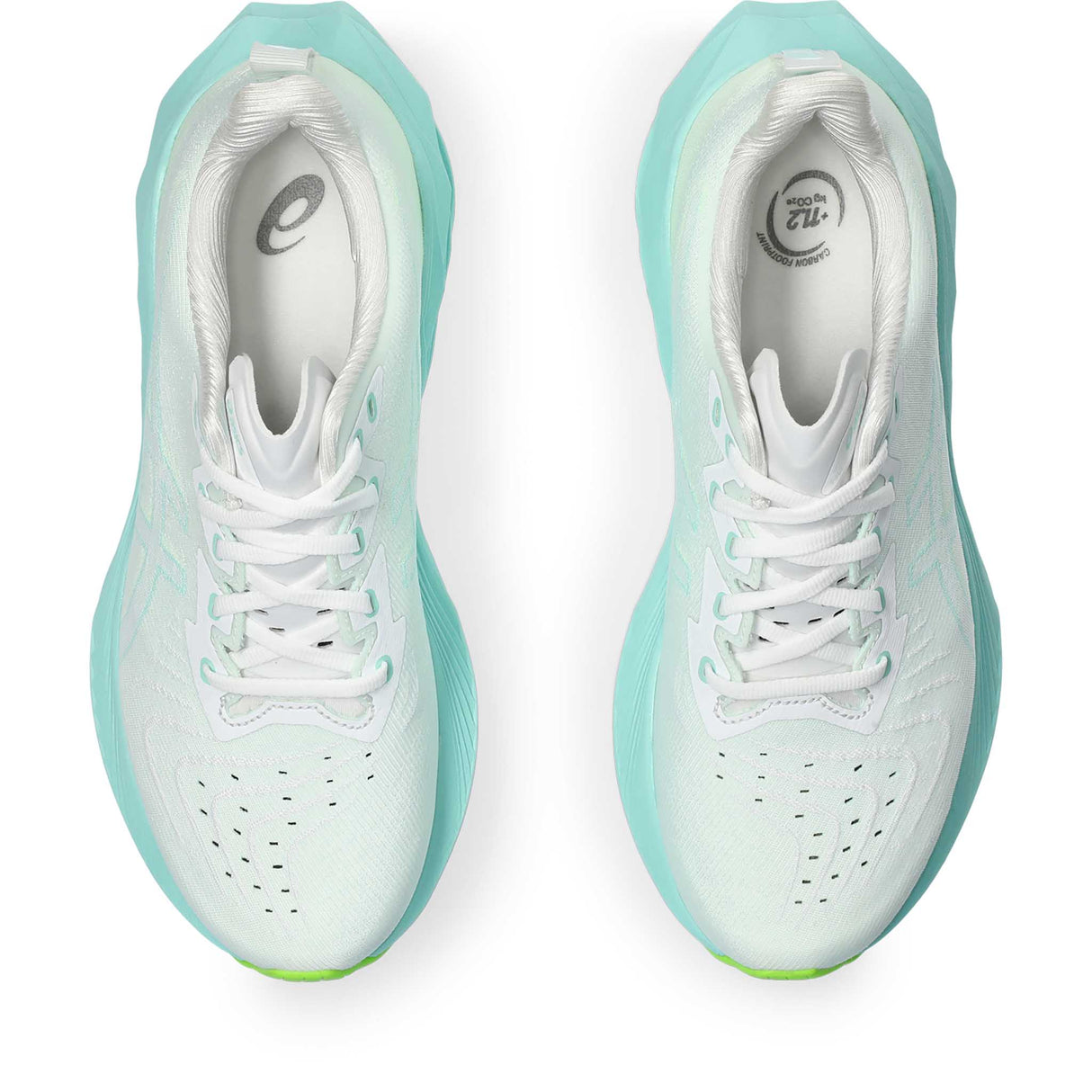 ASICS Novablast 4 chaussures de course à pied pour femme empeigne - White / Illuminate Mint