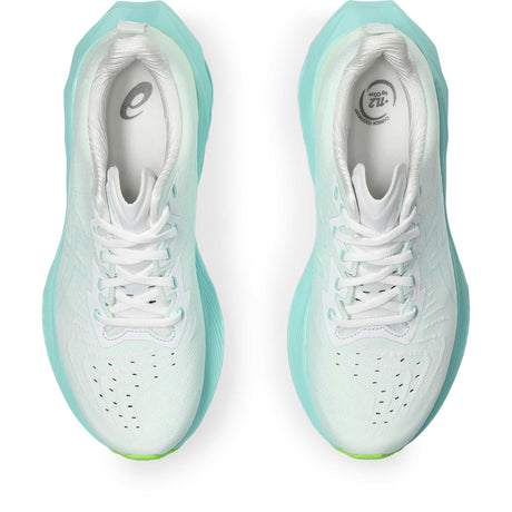 ASICS Novablast 4 chaussures de course à pied pour femme empeigne - White / Illuminate Mint