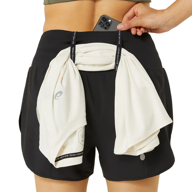 ASICS Road short de course à pied 3,5 po femme - Noir performance