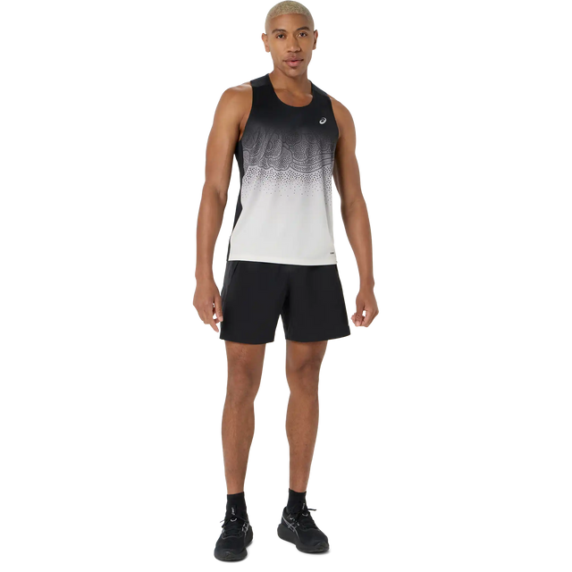 ASICS Road Fade Singlet homme - Noir Performance / Crème
