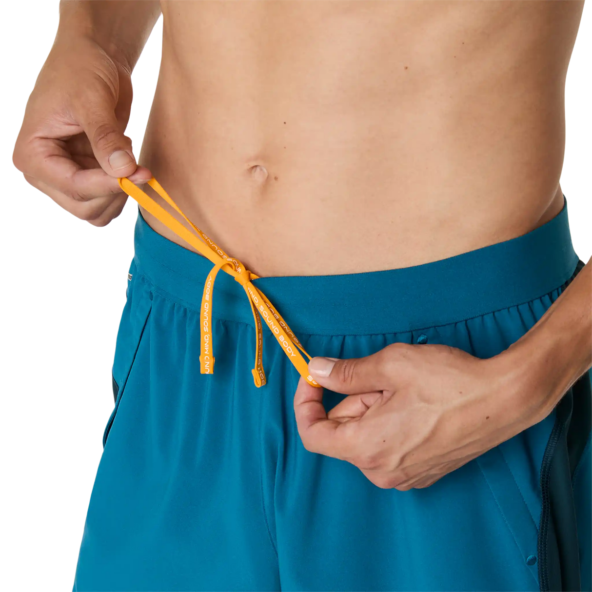 ASICS Road short de course à pied 5 po homme - Bleu sarcelle tranquille / Bleu sarcelle foncé / Yamabuki