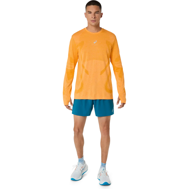 ASICS Road short de course à pied 5 po homme - Bleu sarcelle tranquille / Bleu sarcelle foncé / Yamabuki