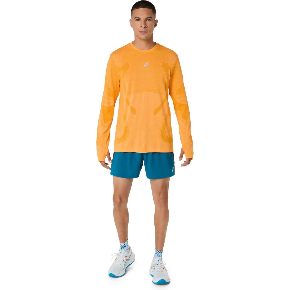ASICS Road short de course à pied 5 po homme - Bleu sarcelle tranquille / Bleu sarcelle foncé / Yamabuki