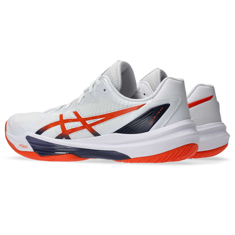 Asics Sky Elite FF 3 souliers de volleyball homme lateral - White / Nova Orange