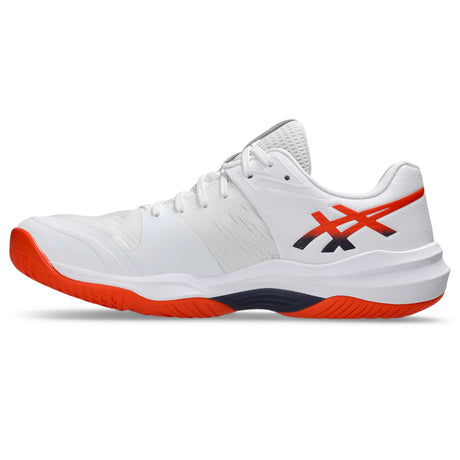 Asics Sky Elite FF 3 souliers de volleyball homme lateral - White / Nova Orange