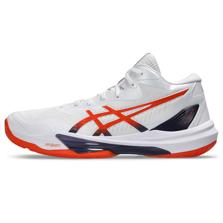 ASICS Sky Elite FF MT 3 souliers de volleyball homme lateral - White / Nova Orange