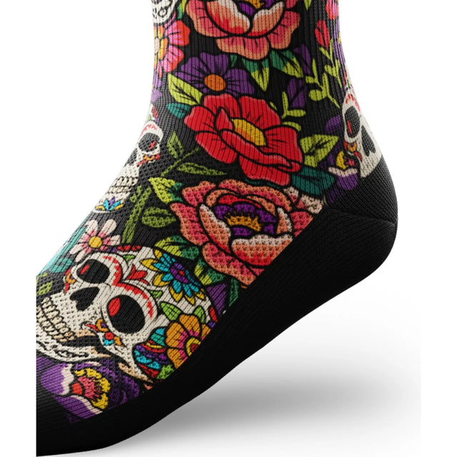 Outway Afterlife Crew unisex running sock - Black / Red - side view
